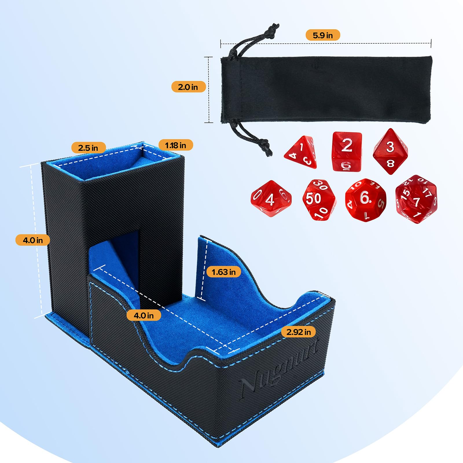 Nugnurt dice-tray keeps surface clean and guides turns for smooth tabletop gameplay.