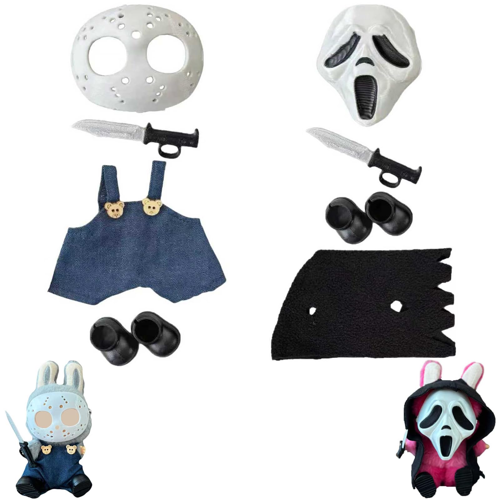 NUJOLI 17cm doll mask in PLA with durable texture for spooky display.