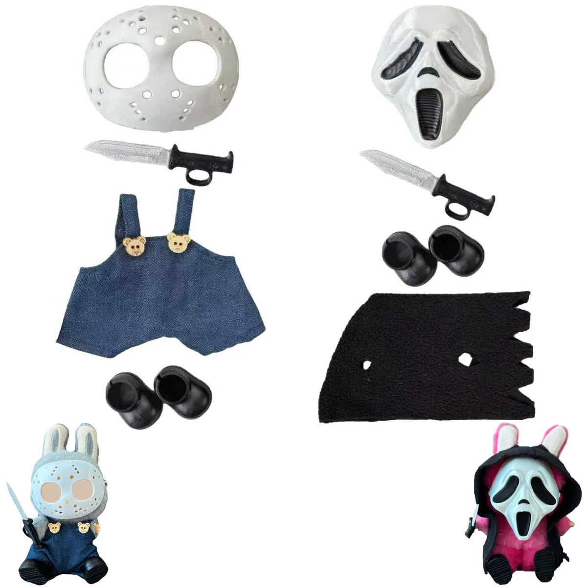 NUJOLI 17cm doll mask in PLA with durable texture for spooky display.