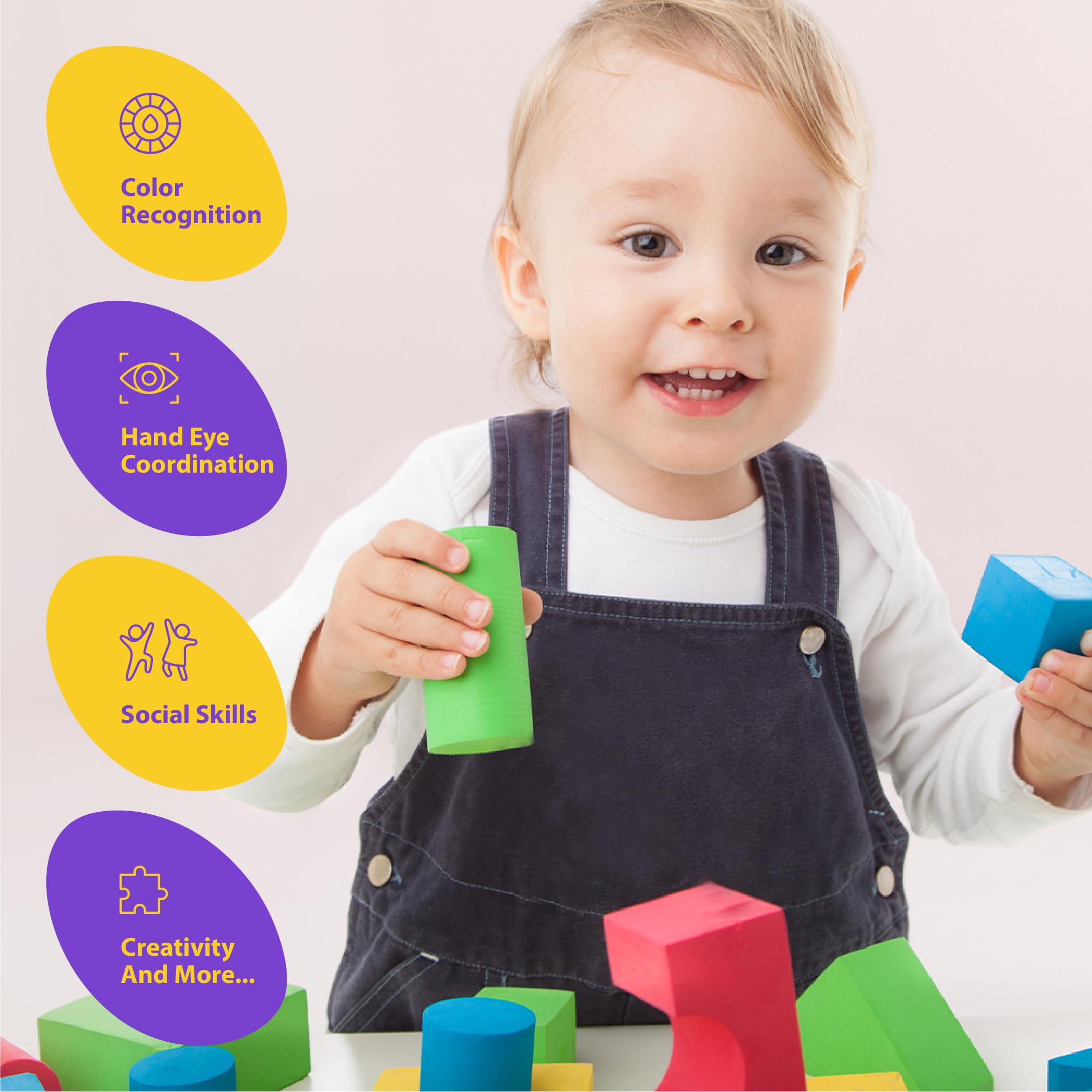Number 1 in Gadgets giant foam blocks in bright colors for engaging play