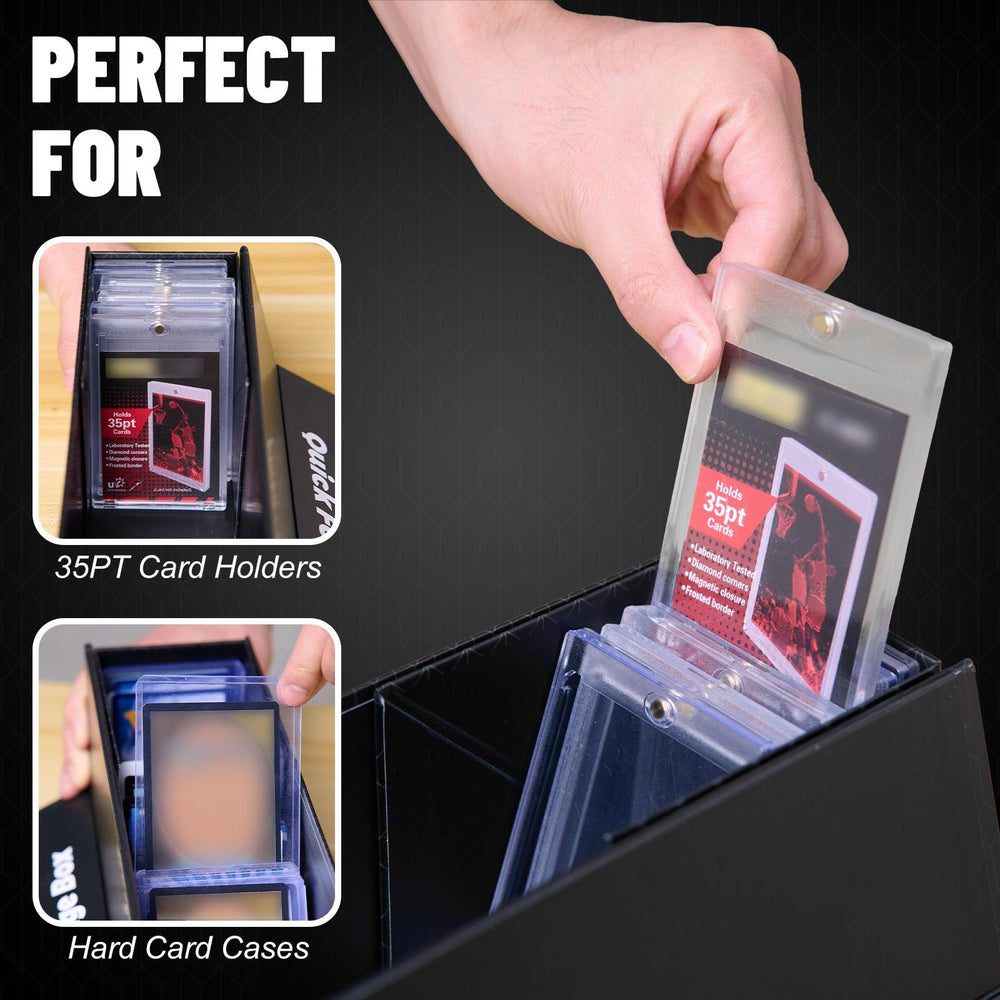 NUMINA glossy black collector-design enhances display of a card collection.
