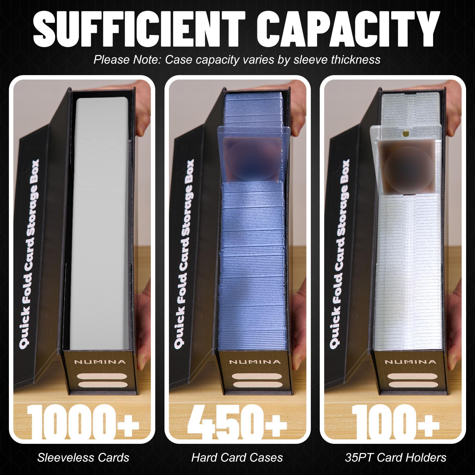 NUMINA 2-Pack open-lid view enabling quick access while protecting cards.