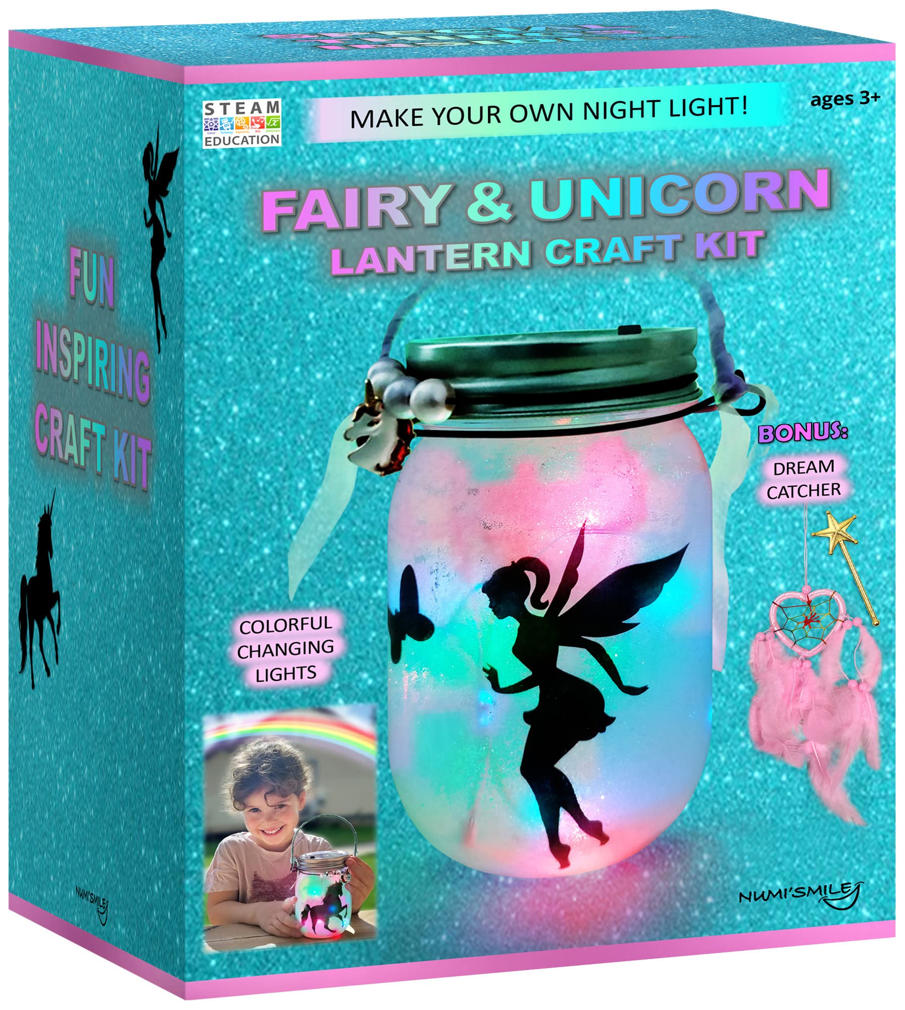 NUMI'SMILE unicorn fairy lantern jar for creative night light craft