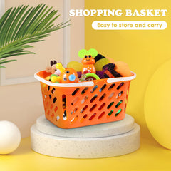 NUOBESTY orange toy basket ideal for organizing toys during play.