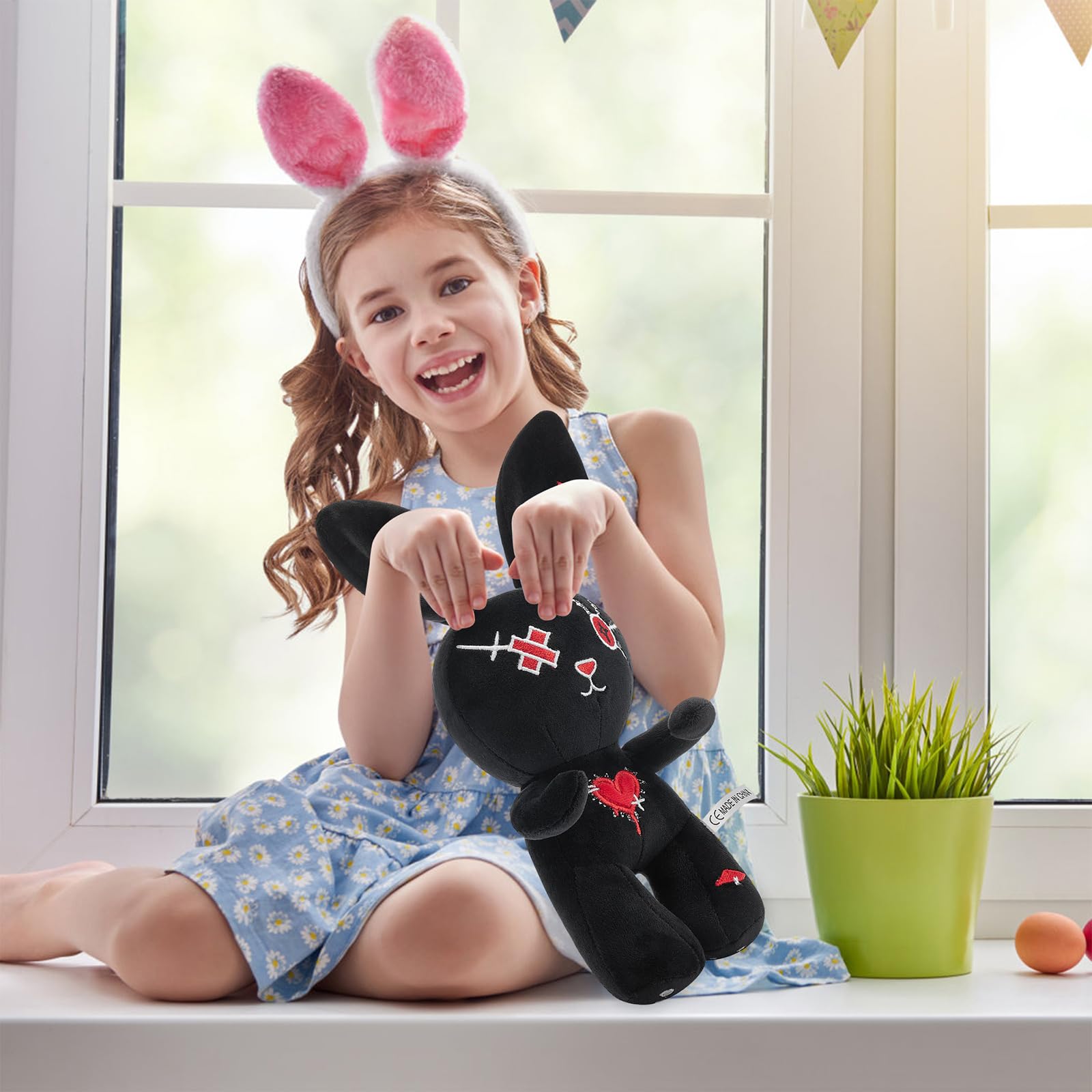 Nuokin bunny measures 12 inches by 6 inches for easy transport.