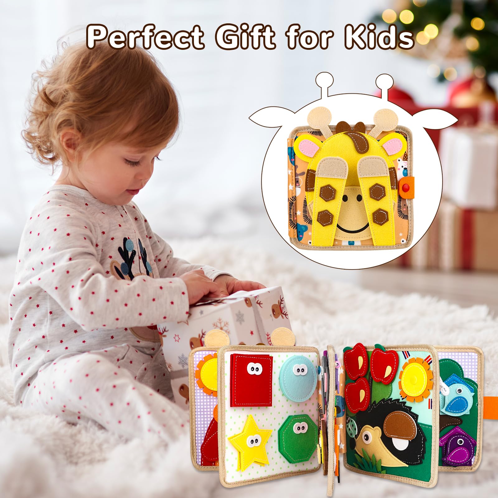 NUOLUTH Busy Book Safe-soft felt material reduces choking risk during quiet play