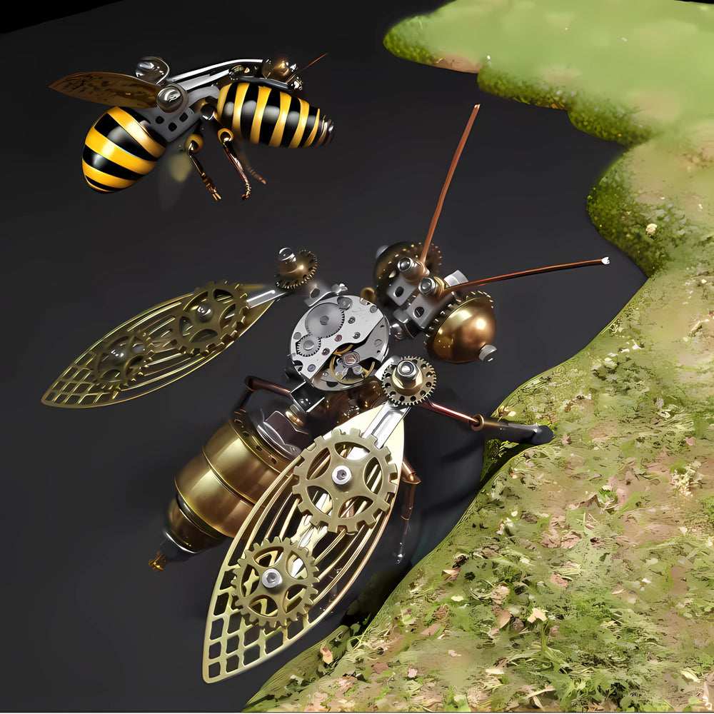 NUOSHANZS Bumblebee desk sculpture showcases decorative steampunk style on workspace.