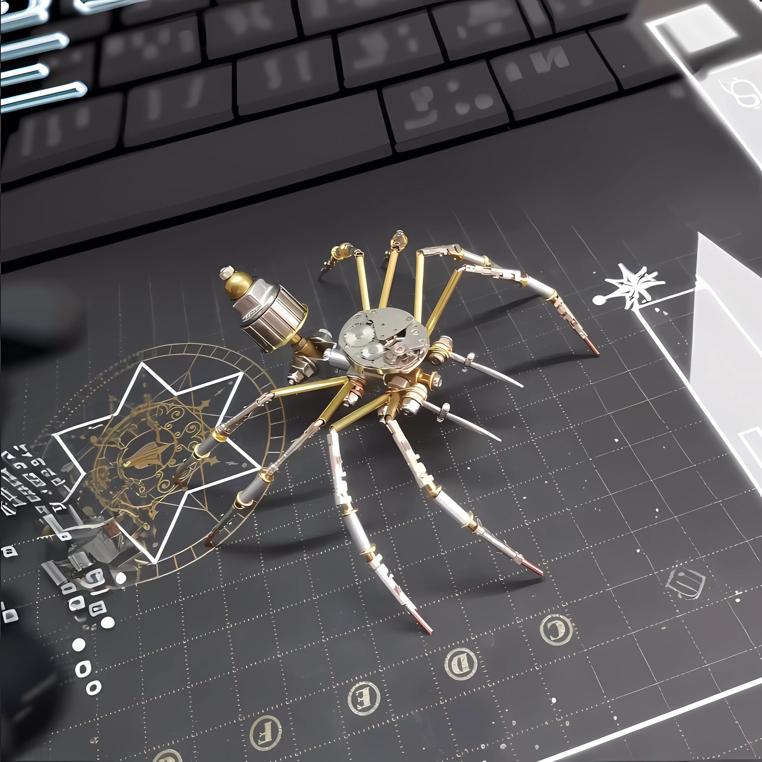 NUOSHANZS spider model assembly parts organized kit supports focused building.