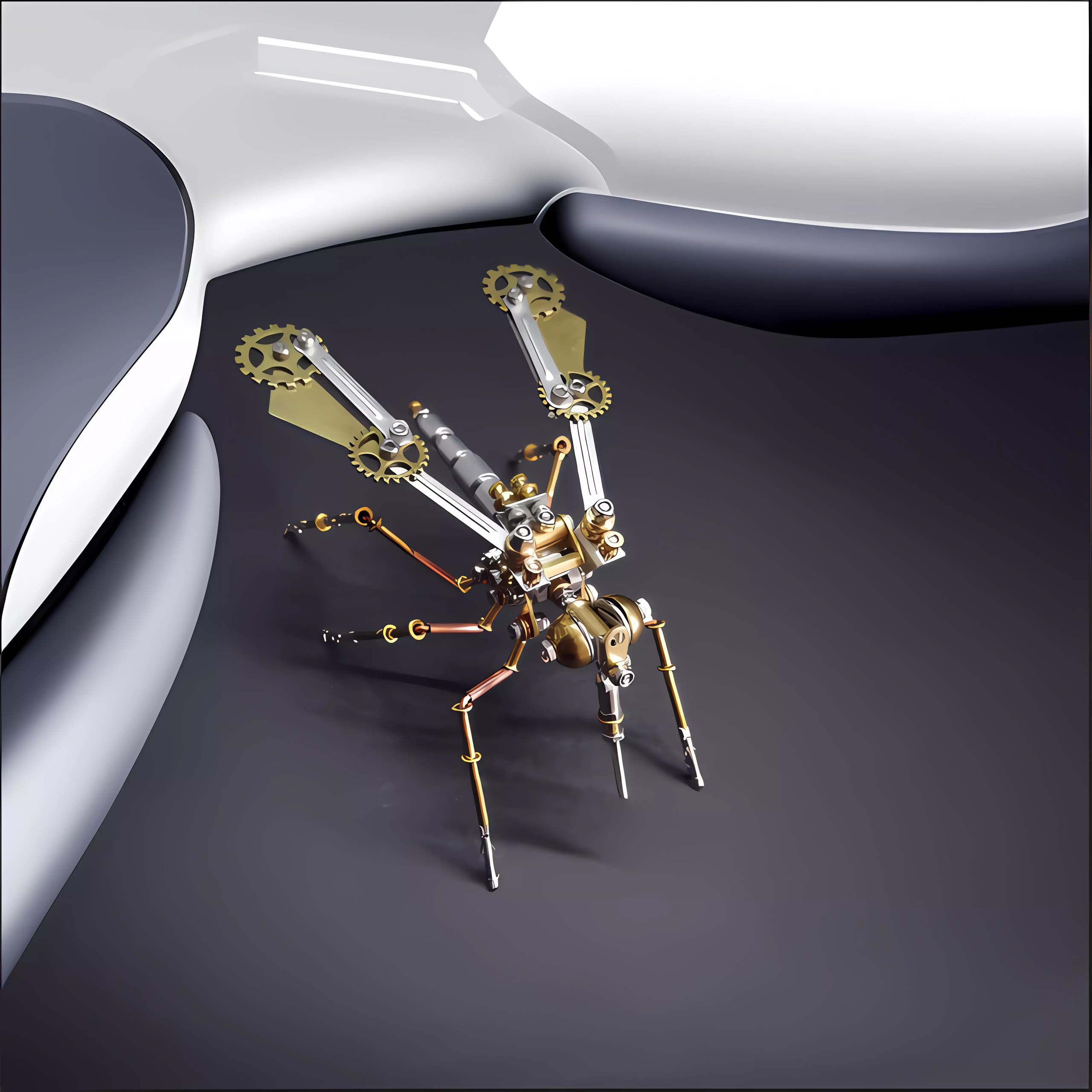 NUOSHANZS spider steampunk insect model showcases intricate brass gears for a striking decorative piece