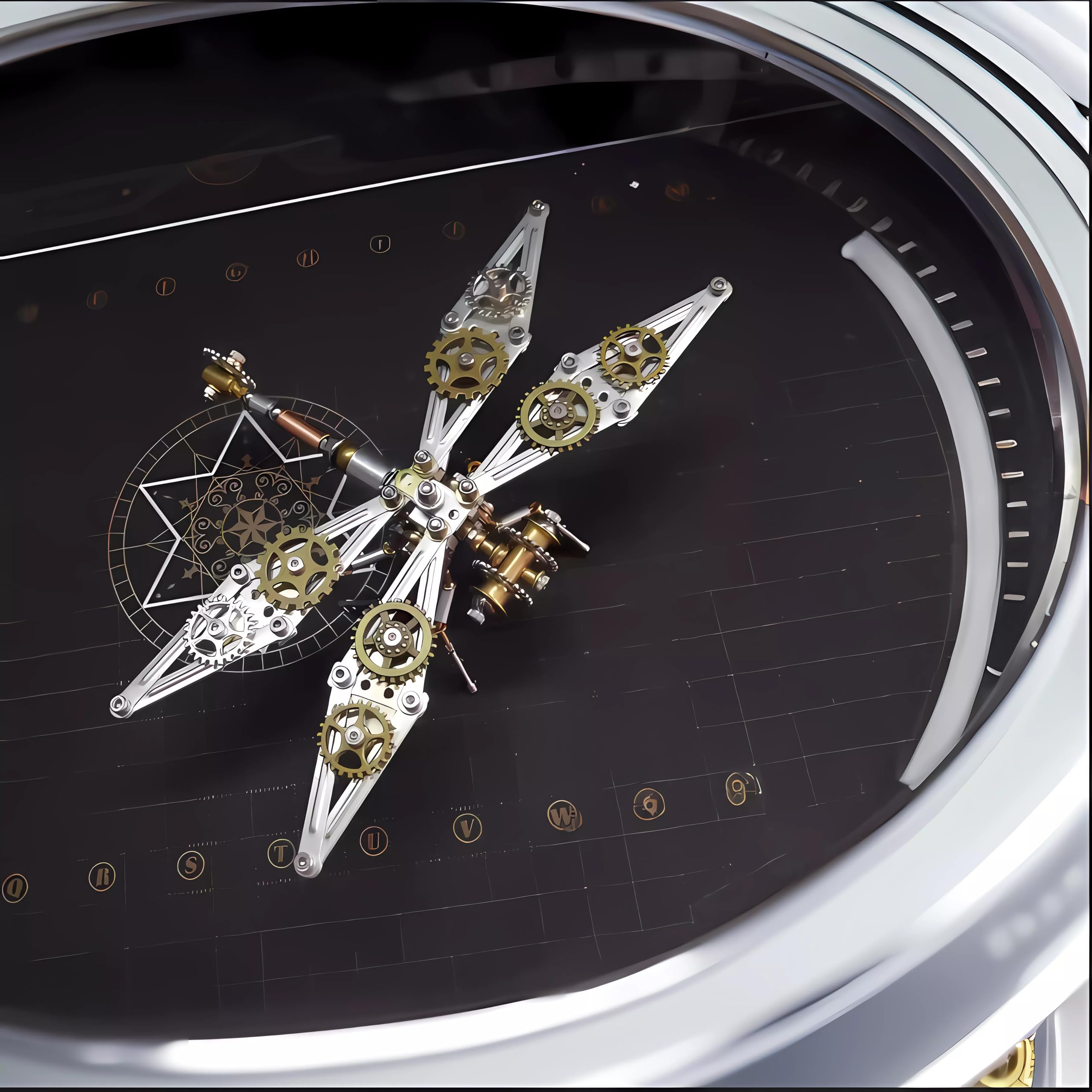 NUOSHANZS steampunk insect model on display with a polished finish