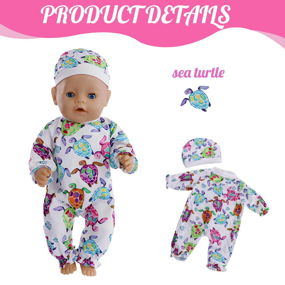 NUOXIXI unicorn rainbow pink hat complements a complete doll outfit