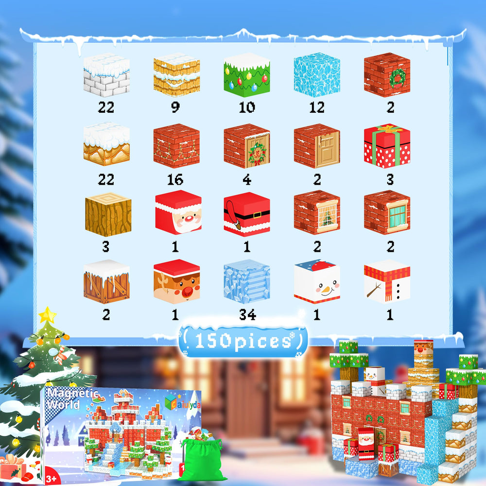 Nurcazo Ice Snow World blocks assemble a snowy landscape with secure magnets for sturdy builds.