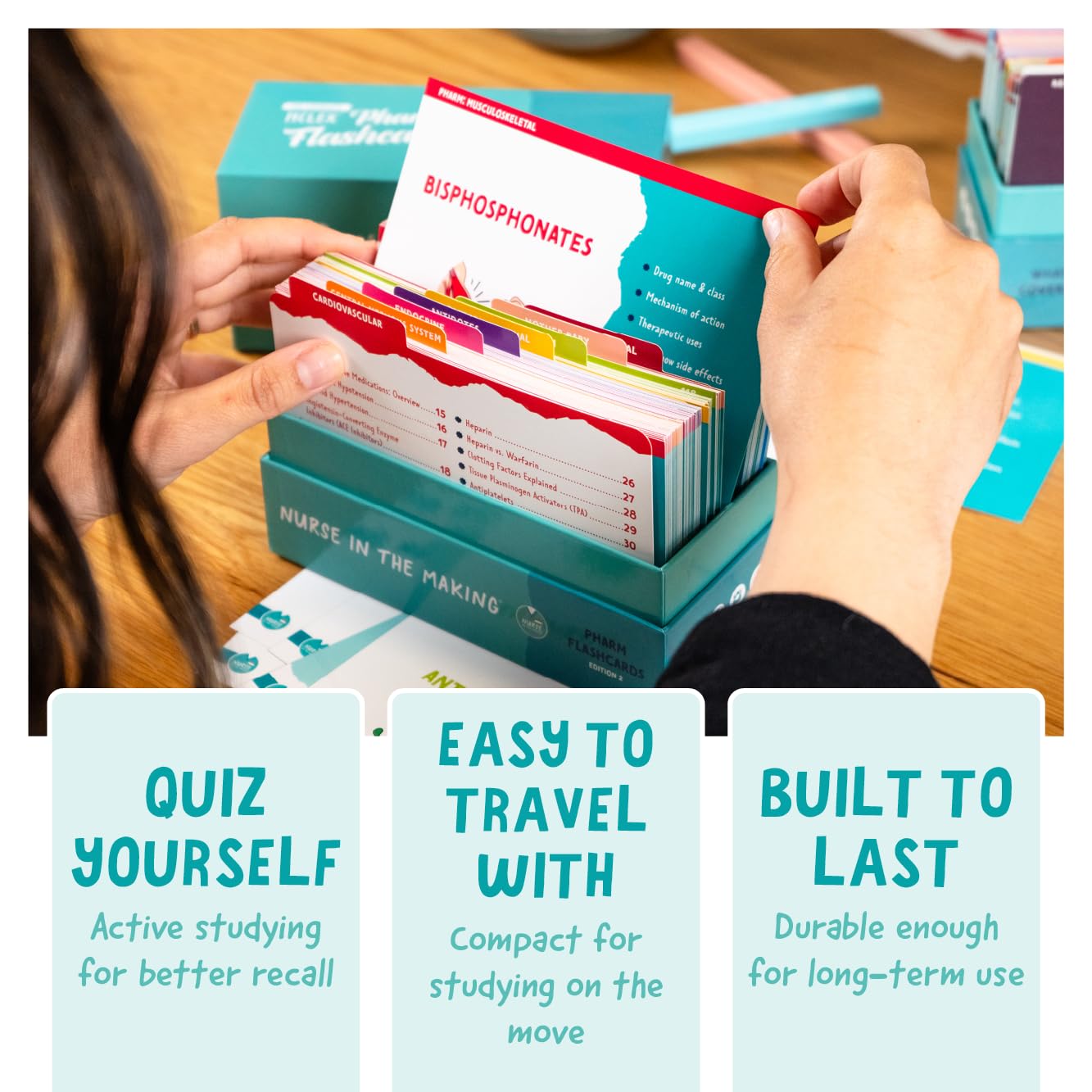 Nurse In The Making pharmacology flashcards summarize side effects for safer recall.