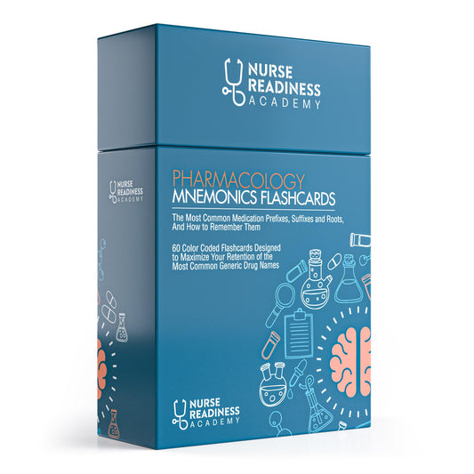 Nurse Readiness Academy 60 mnemonics flashcards help boost memory retention.