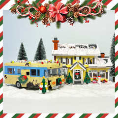 Nutain holiday tree and wreaths at the village entrance