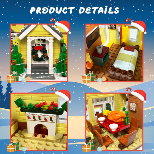 Nutain Snow Village house with open windows for interactive display