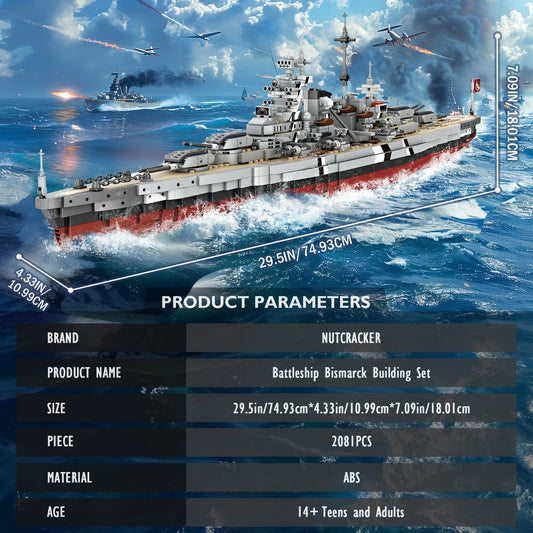 Close up of Nutcracker Bismarck rotating turrets for authentic mechanics