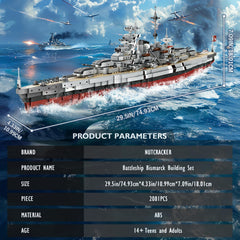 Close up of Nutcracker Bismarck rotating turrets for authentic mechanics