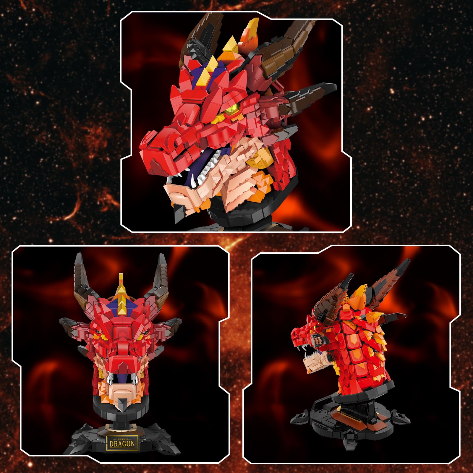 NUTCRACKER Dragon head face with teeth and tongue adds dramatic display appeal