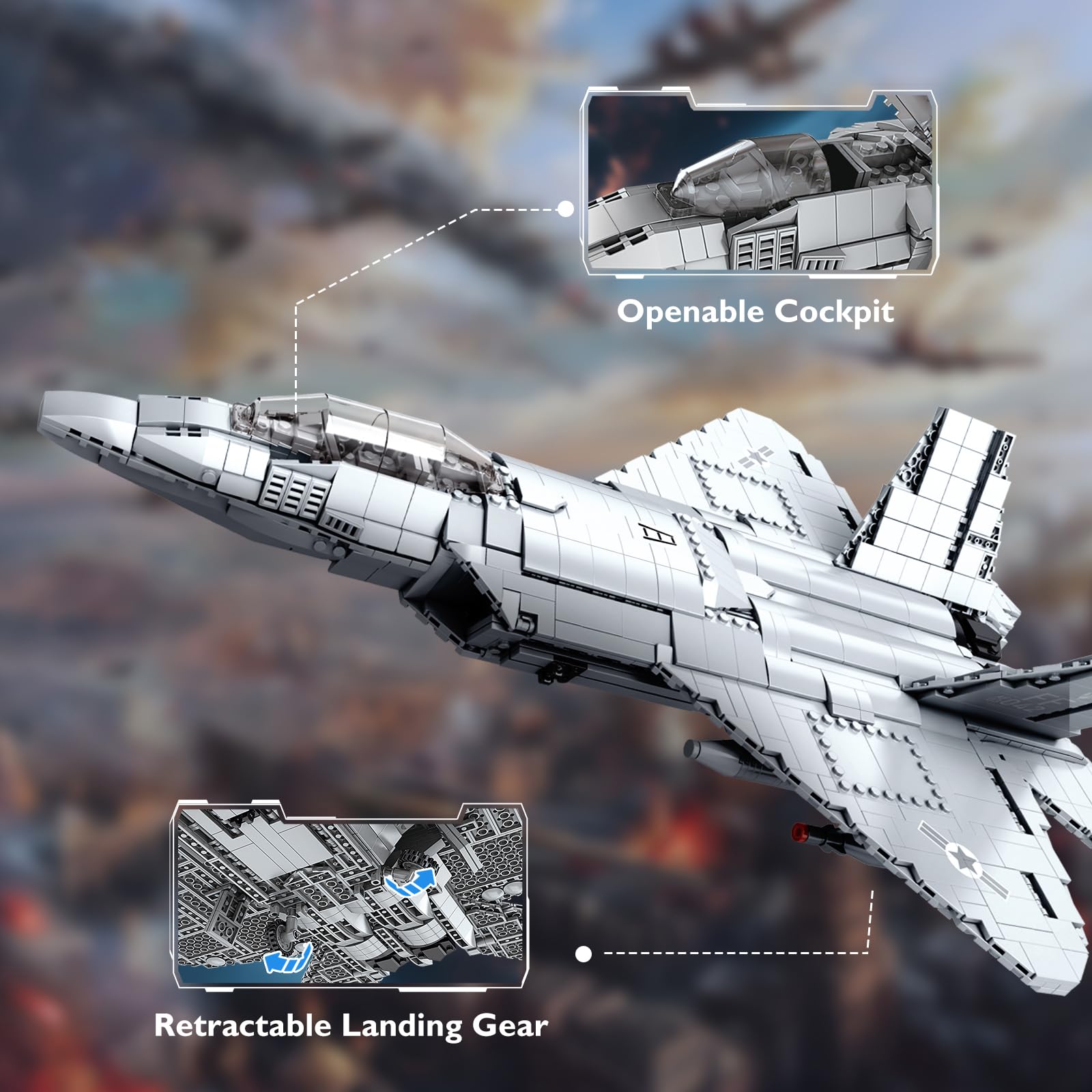 NUTCRACKER Fighter Jet concealed missiles enhance cockpit-to-wing detailing