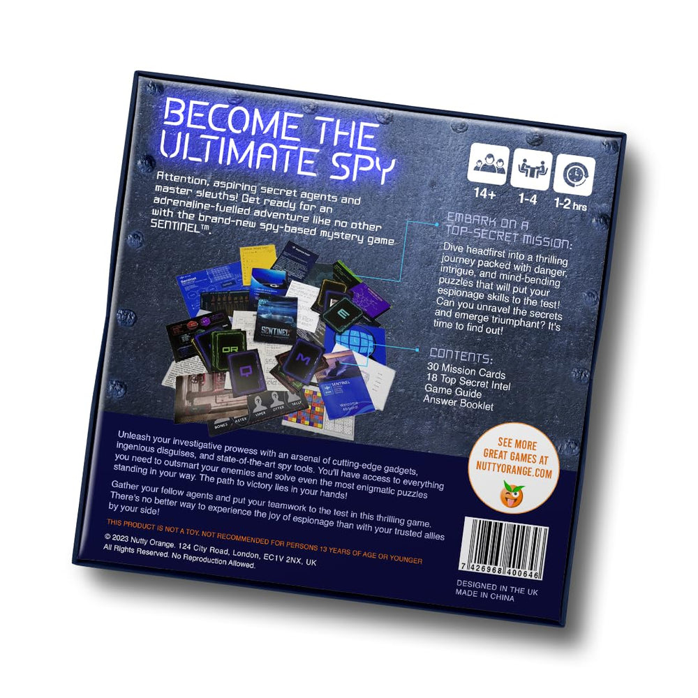 Nutty Orange Sentinel microdots and intel photos add authentic spy puzzle touches