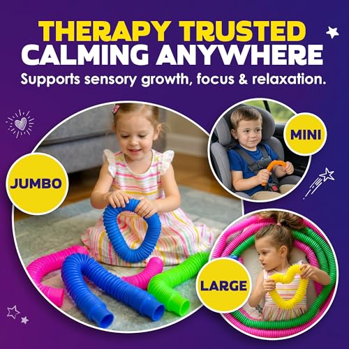 Nutty Toys Jumbo Pop Tubes XL sensory tools for ADHD or autism contexts.
