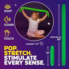 Nutty Toys Jumbo Pop Tubes XL with popping action to aid focus.