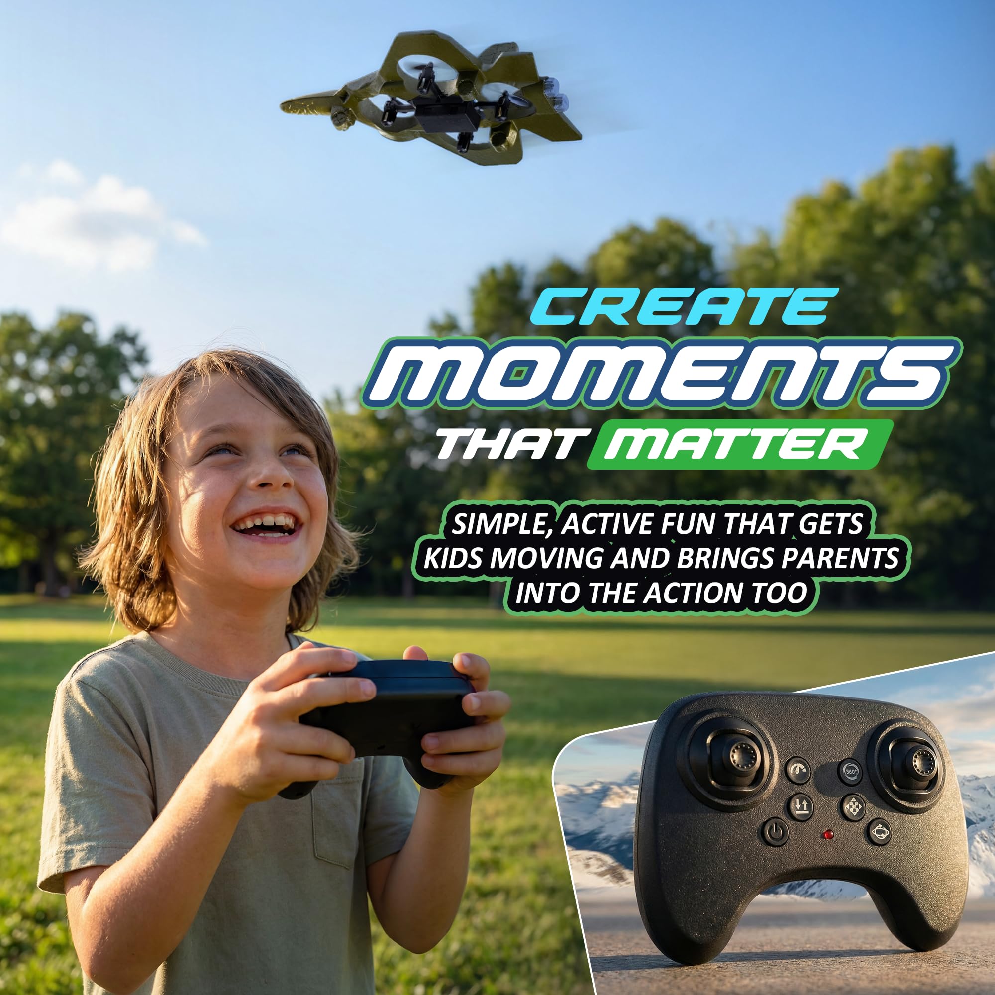 Nutty Toys RC Stunt Airplane performing dynamic 360-degree flips