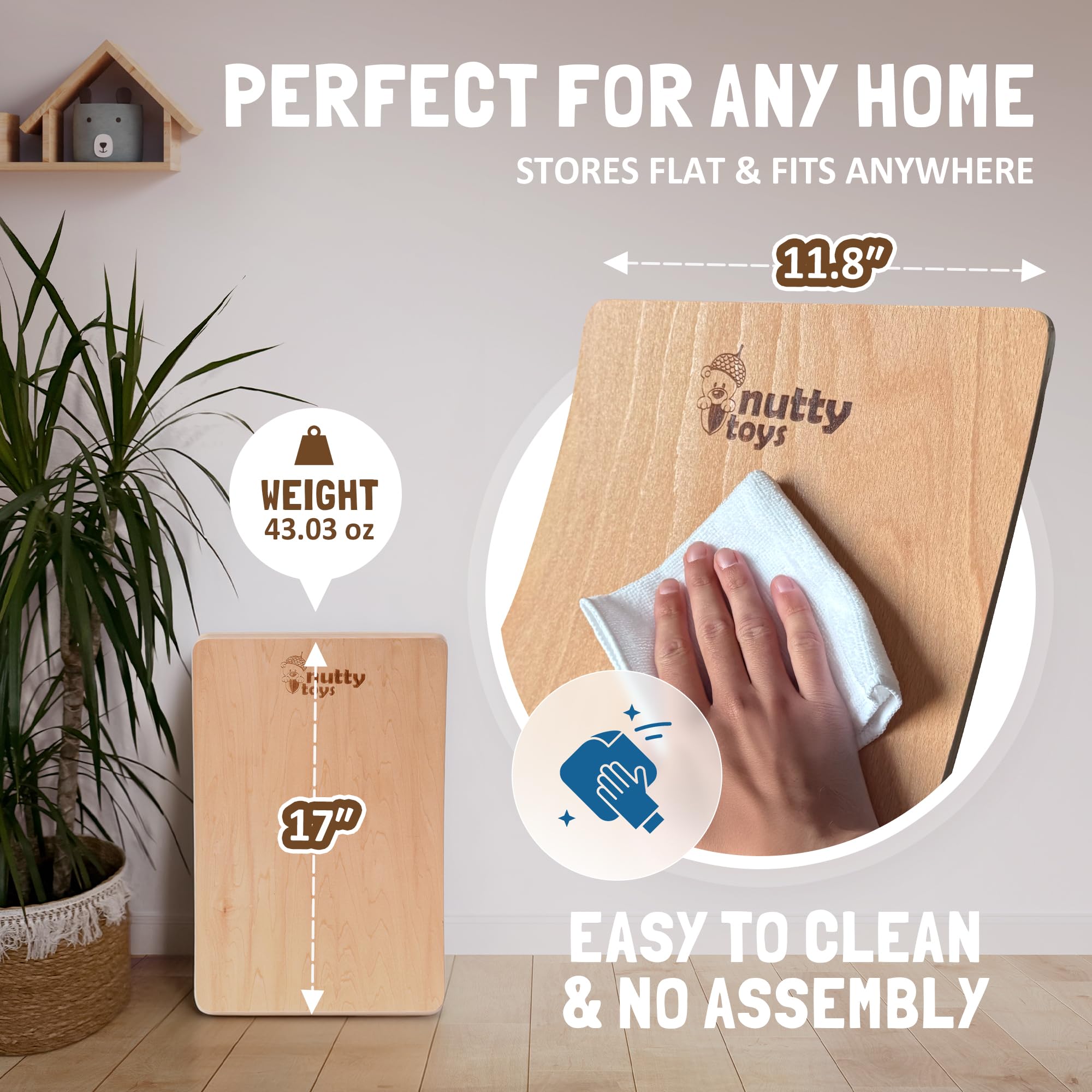 Nutty Toys wobble board used as multi-use setup for stepping and creating games