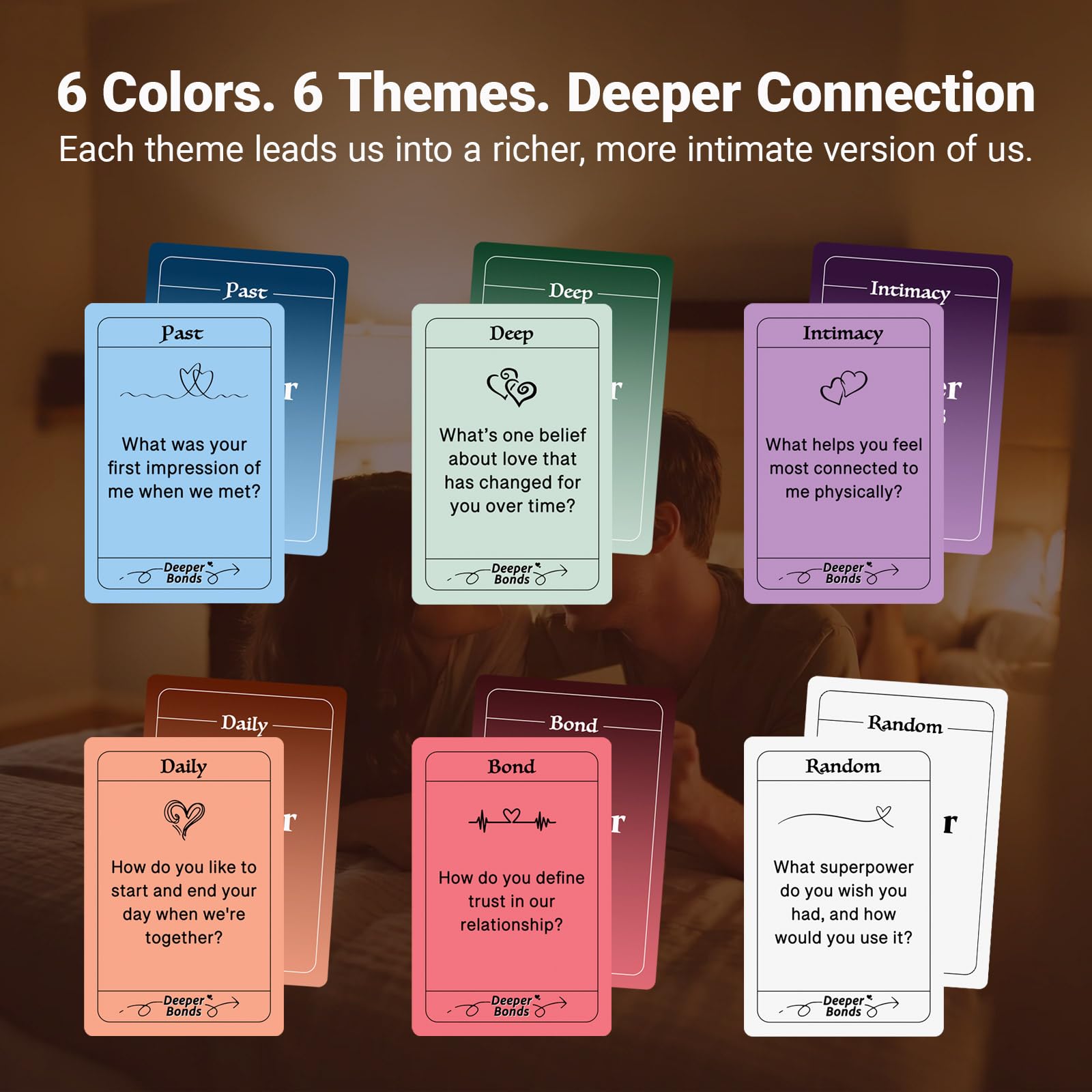 Nuyviare Couples Games deck back highlights practical tips and gift-ready presentation.
