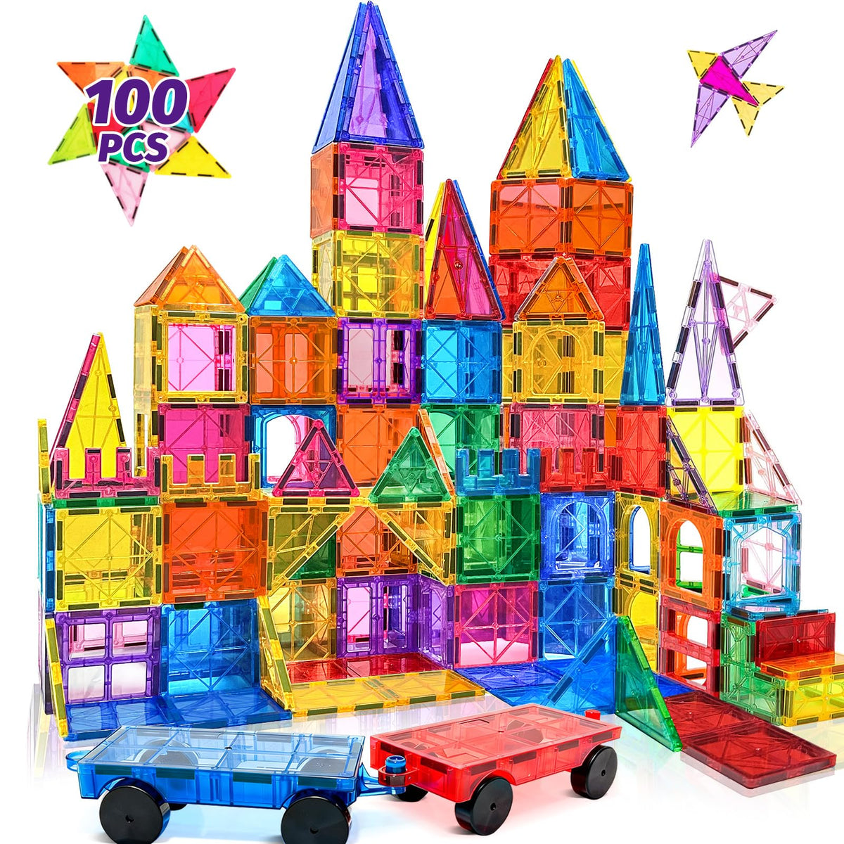 NVHH magnetic tiles 100pcs set enables creative building and exploration