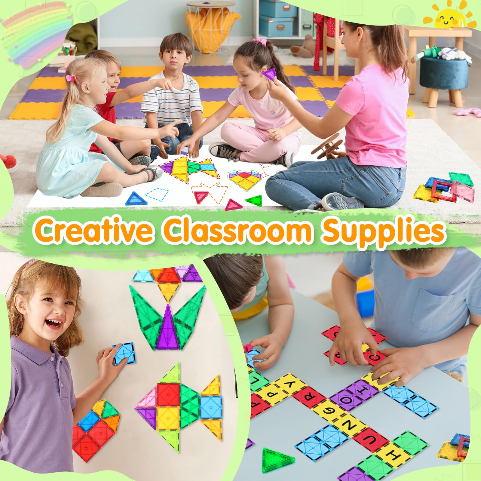 NVHH magnetic tiles help kids design houses and castles for imaginative worlds