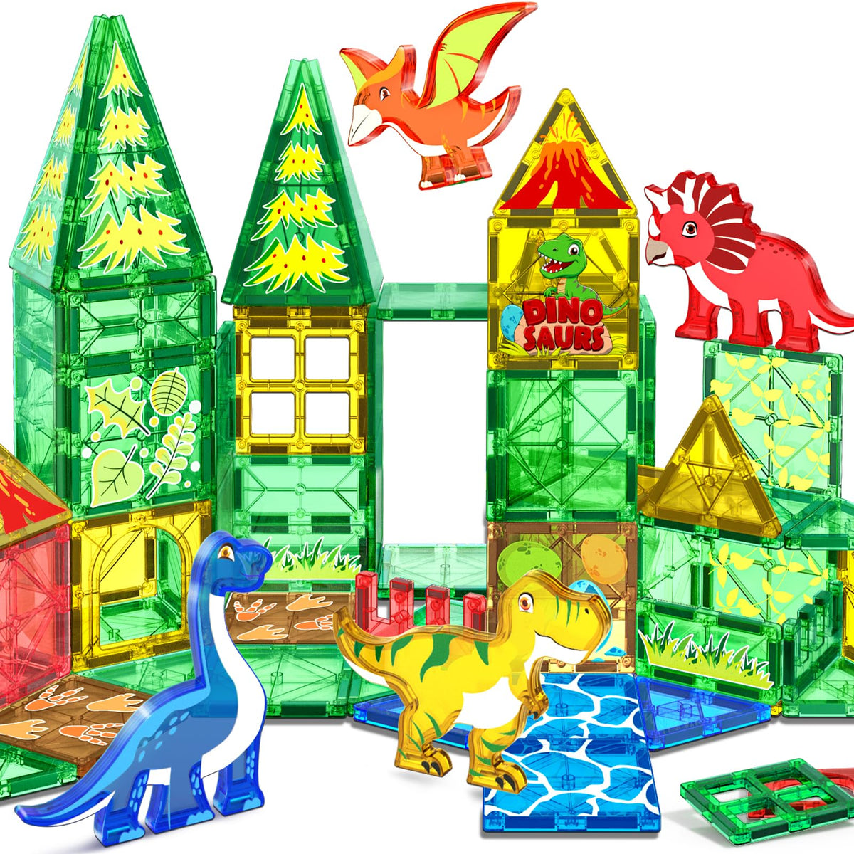 NVHH dino-world magnetic tiles for kids foster imaginative play and fine motor skill development.