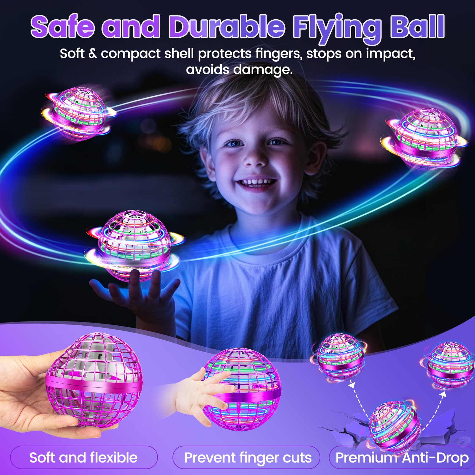 NWLAEWR Boomerang glow ball moving in dynamic outdoor motion.