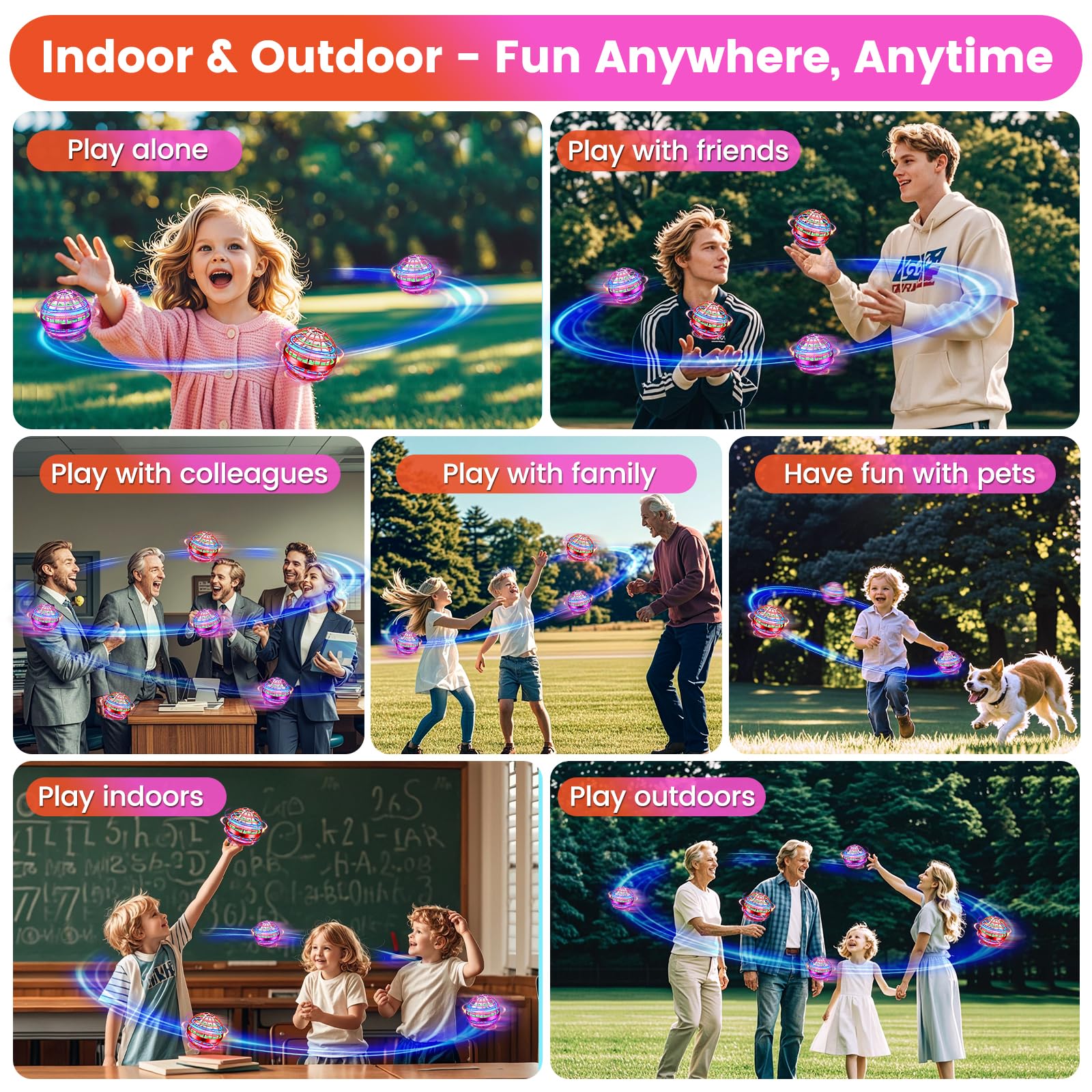 NWLAEWR Flying Orb Ball durable interior protects against indoor drops.