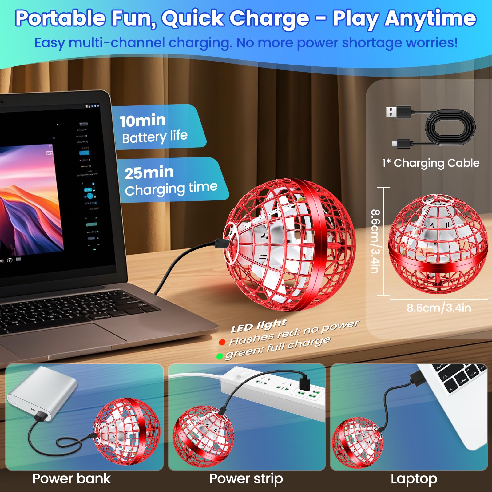 NWLAEWR Gift-pack Flying Orb Ball ideal for birthdays or holidays