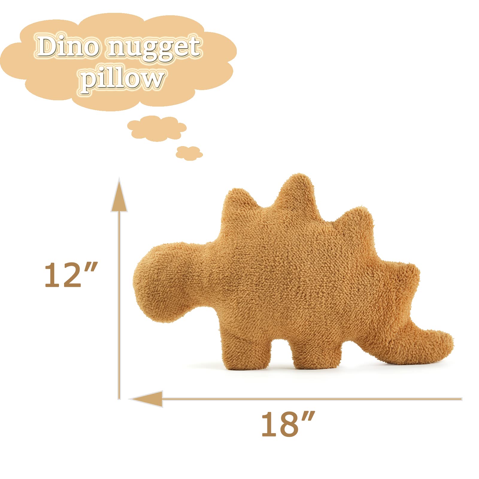 NXCHIZS dino nugget pillow on bed creates playful kids room focal point