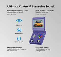 NxFree Anbernic RG34XXSP dual-band wifi delivers faster online connections.