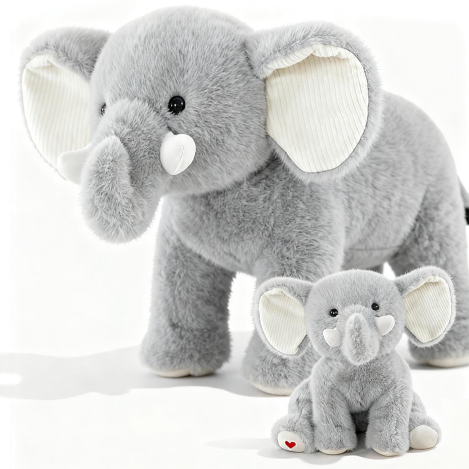 NXLPJH mom-elephant-18in plush sits upright for cozy playtime and display