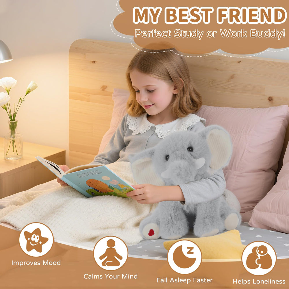 NXLPJH weighted-bottom-stability keeps plush elephant upright on bed or shelf