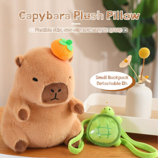 NXNYNZ capybara plush with removable bread accessory for playful styling