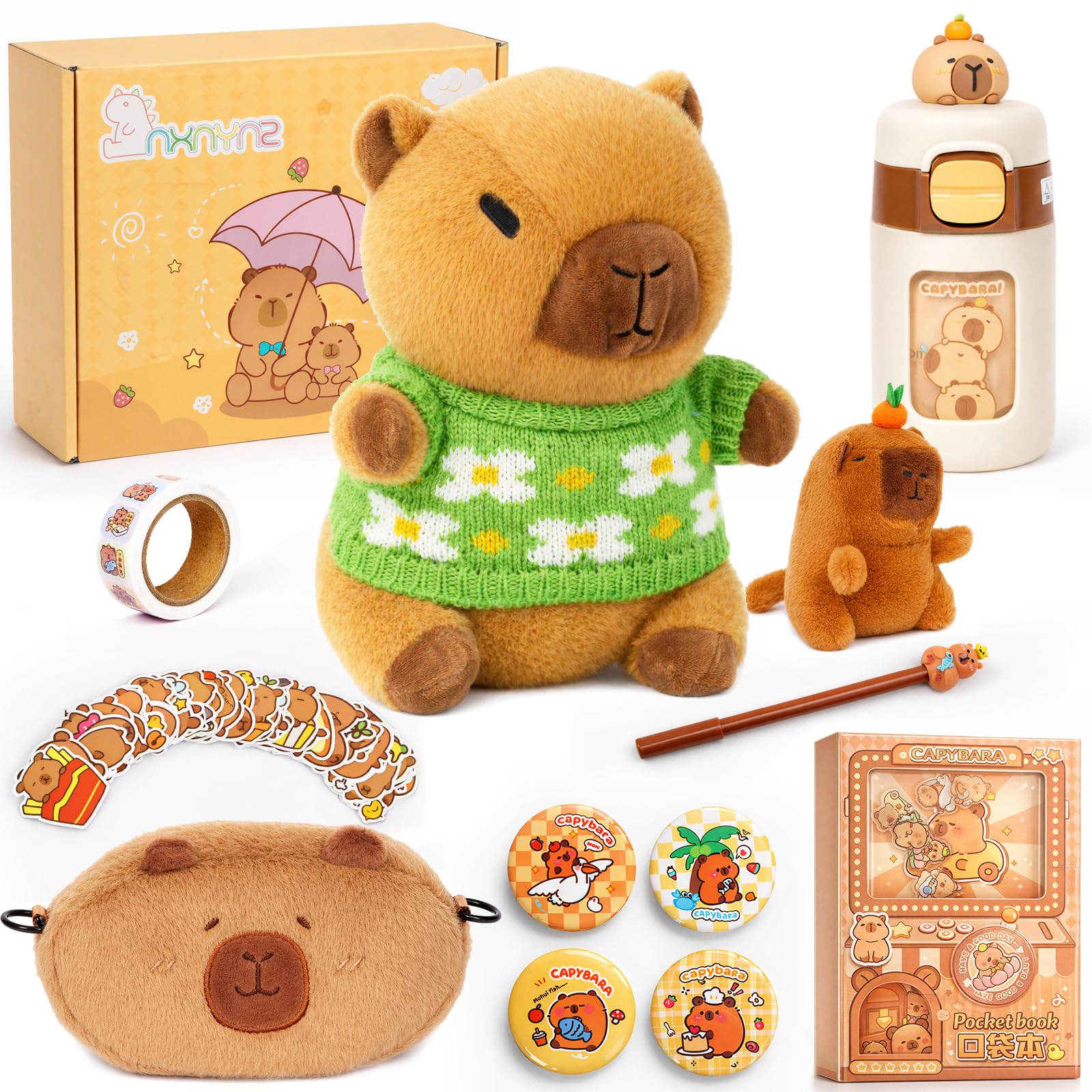 NXNYNZ capybara plush – soft cuddle toy for kids' playtime.
