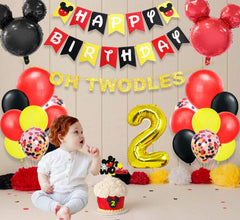Nyhpar black foil balloon adds bold contrast to decorations.