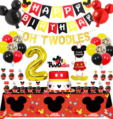 Nyhpar Mickey Twodles banner decor for bright photos and party backdrop.