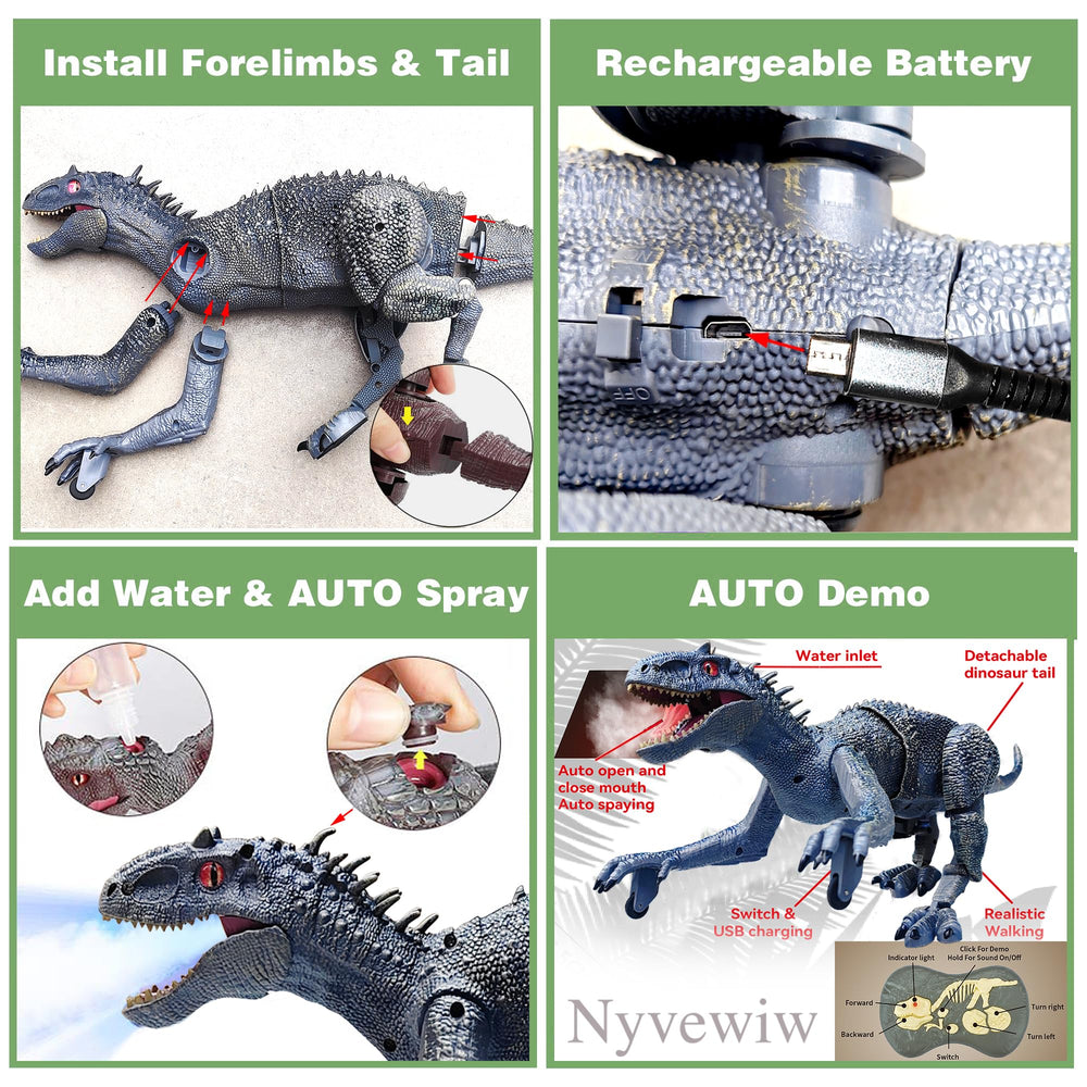 NYVEWIW Indominus Rex one-touch-demo mode simplifies setup.
