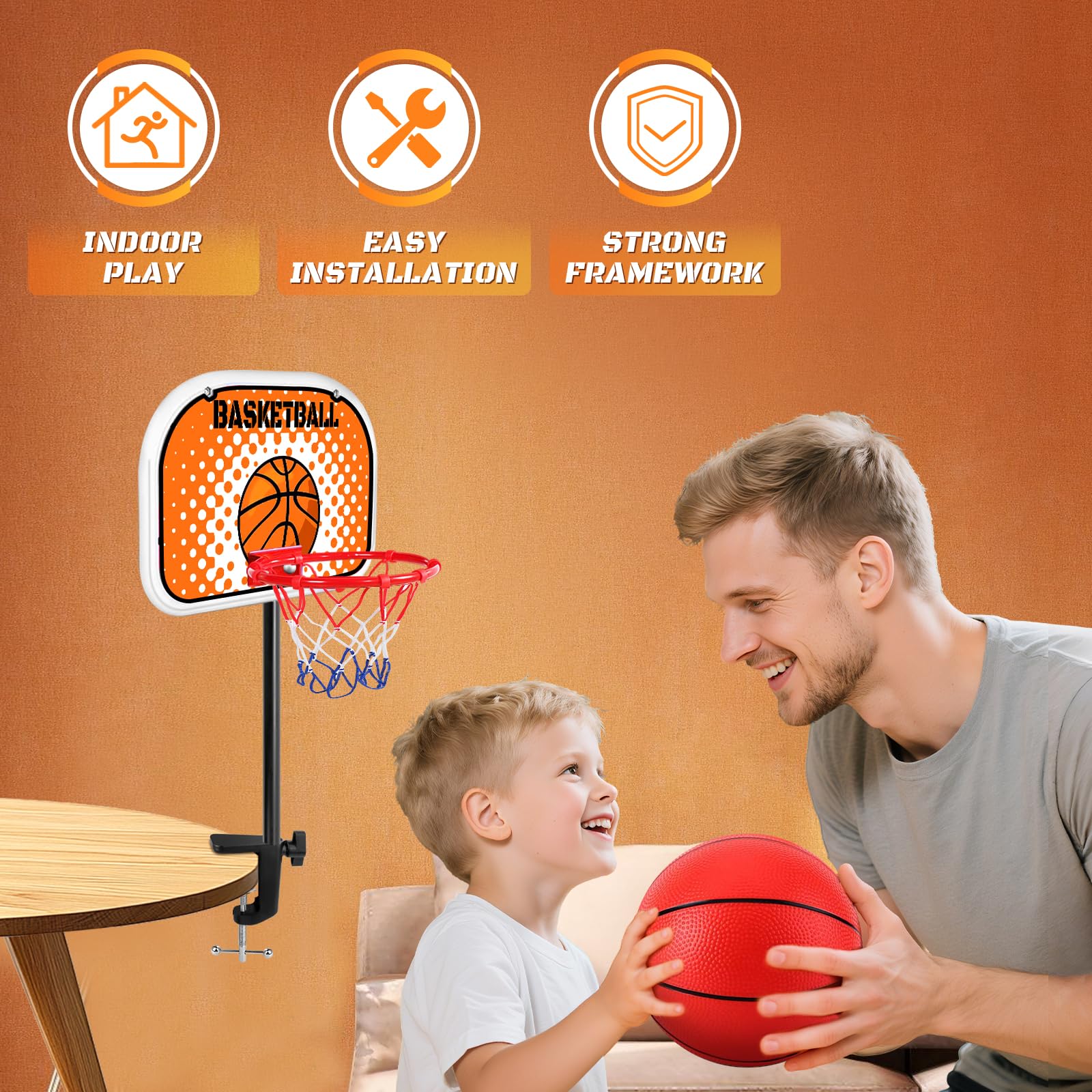 NZQXJXZ indoor desk-mount basketball hoop in use for quick play sessions.