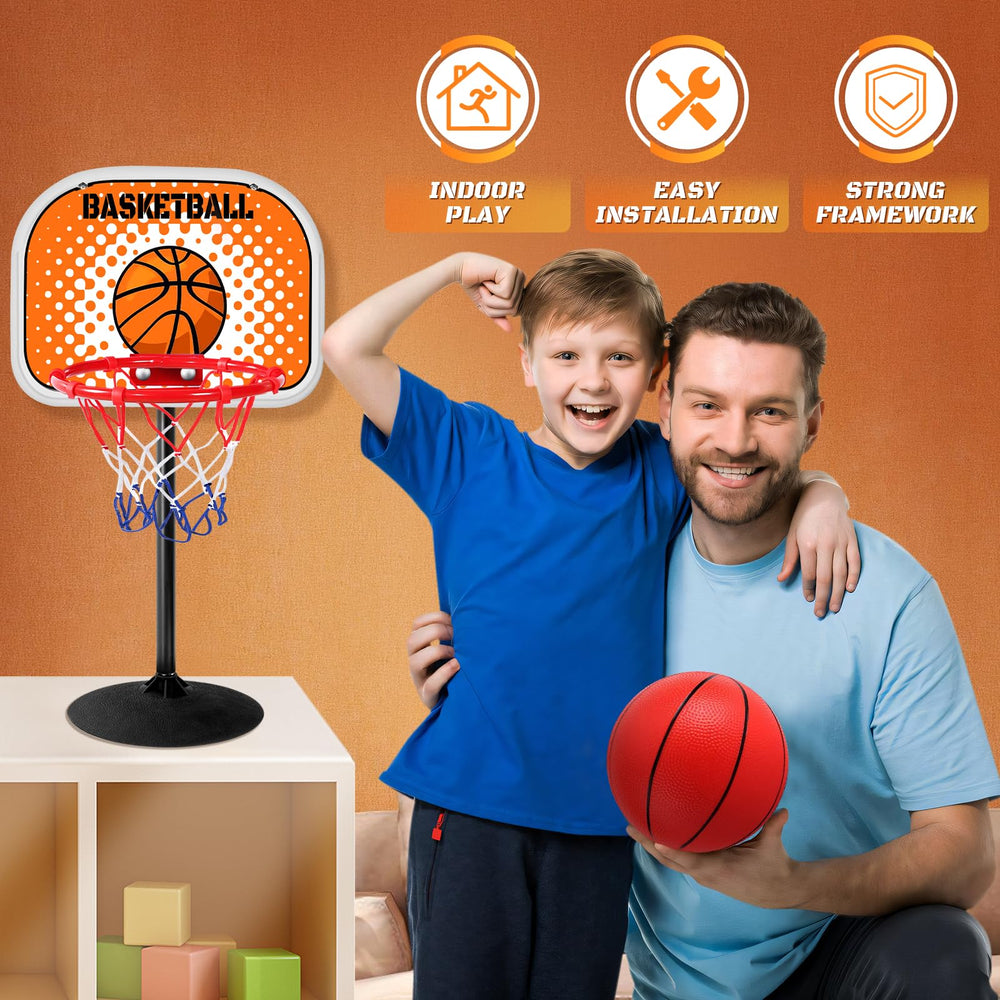 NZQXJXZ indoor basketball set includes two rubberized balls for safe play