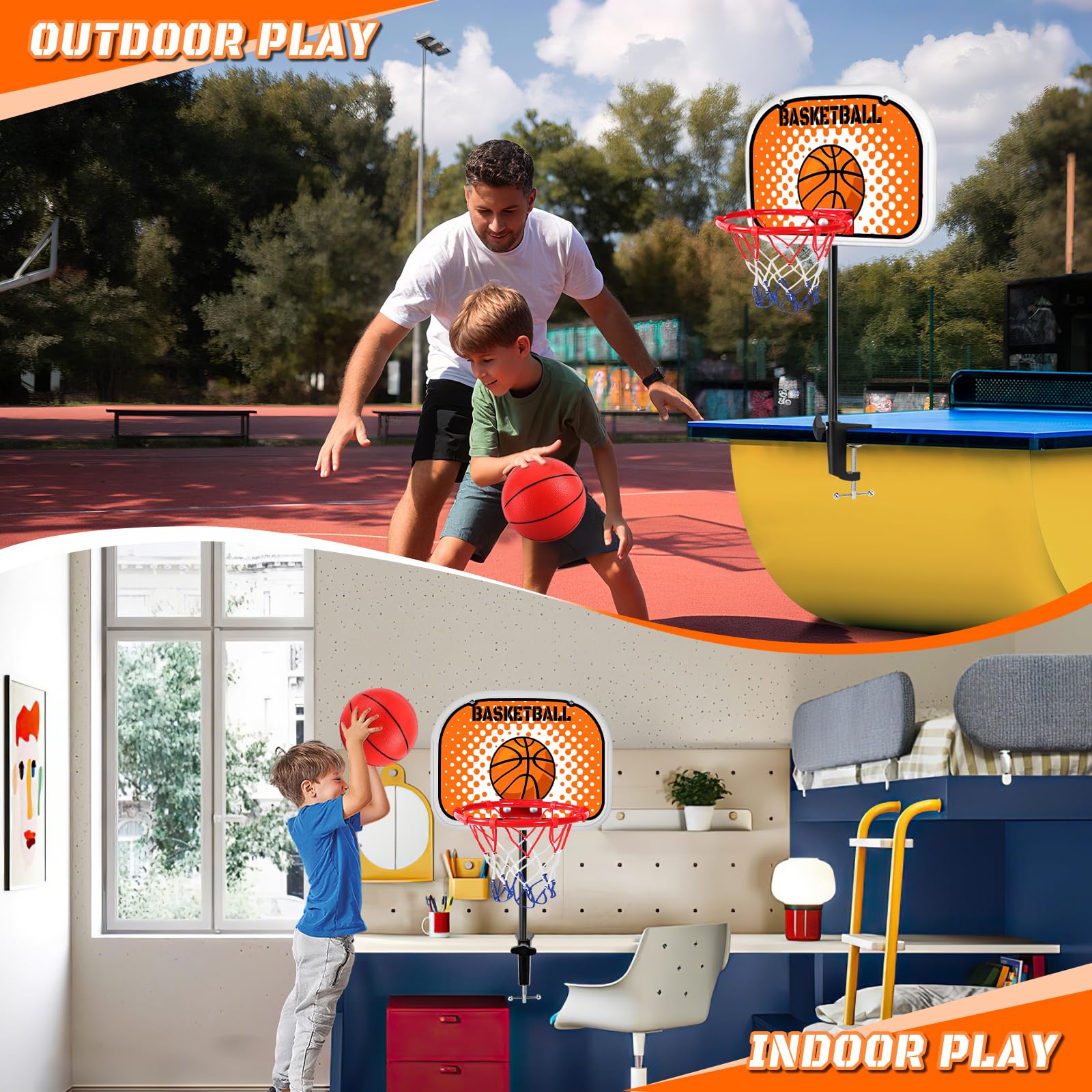 NZQXJXZ mini kids basketball goal with clamp ready for desks and bedsides.
