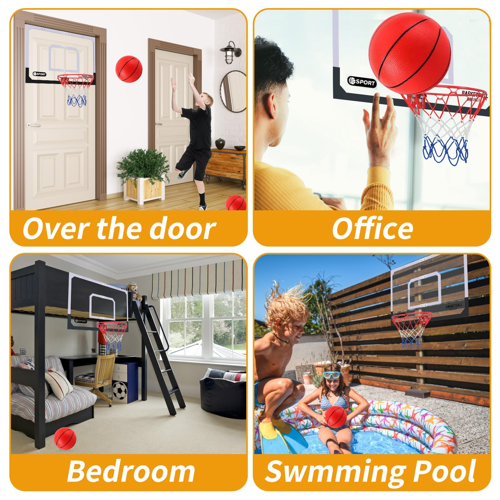 NZQXJXZ Upgrade Basketball Hoop door-mount installation for easy setup anywhere
