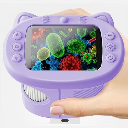 OAEBLLE kids microscope with 2.4-inch screen for clear magnified views on the go